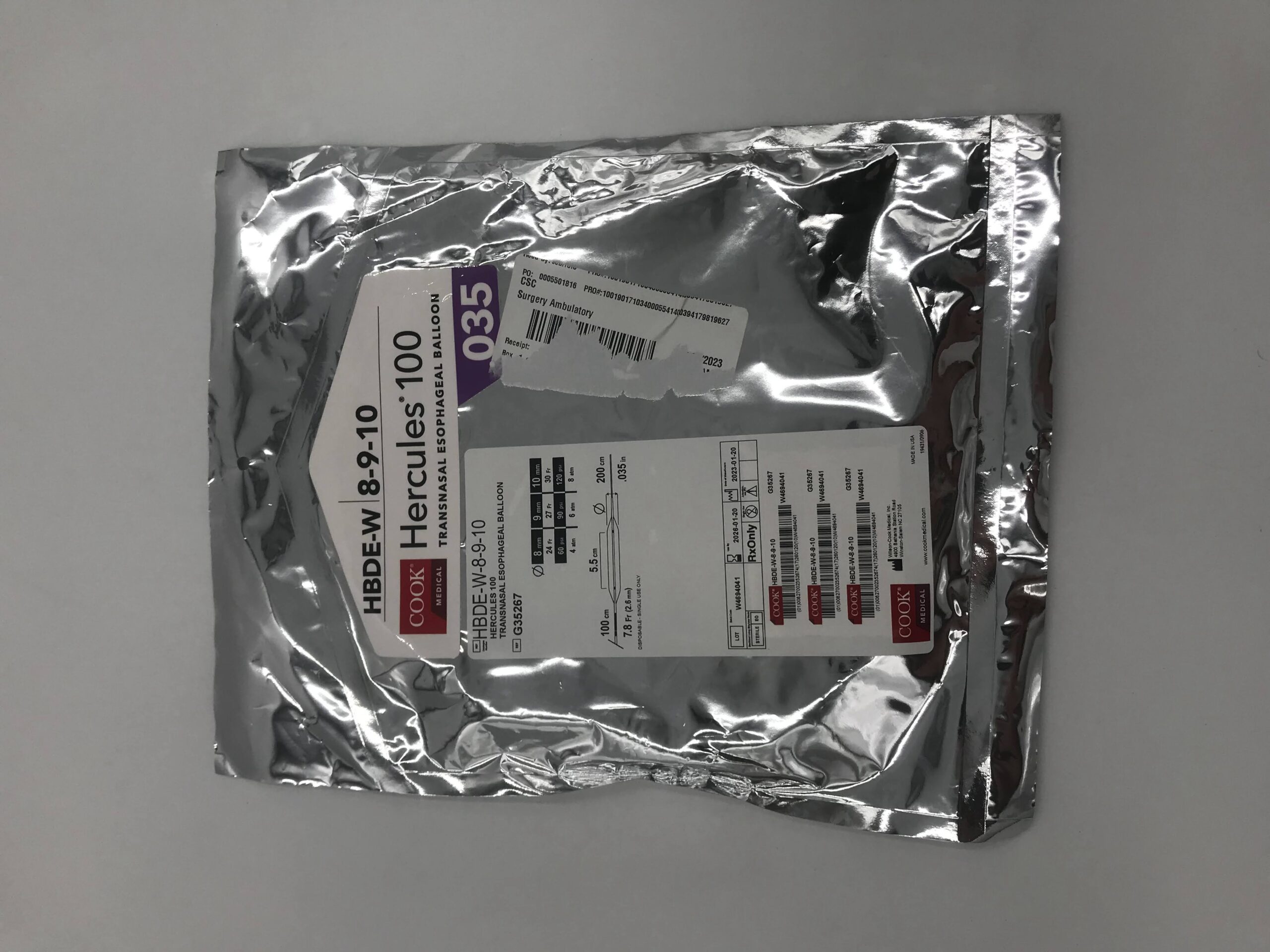 COOK MEDICAL G35267 Hercules Transnasal Esophageal Balloon 0.035 (X)