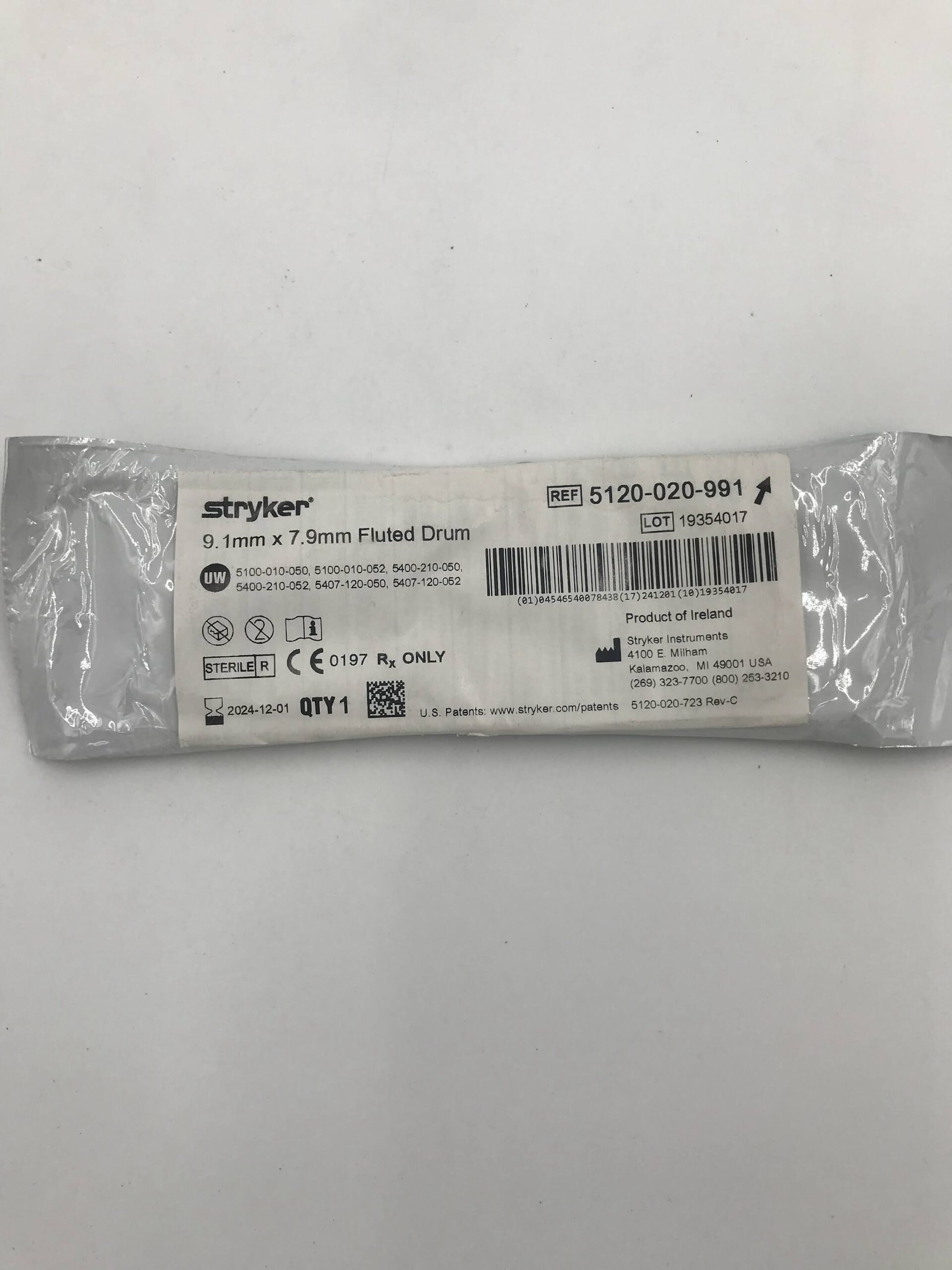 STRYKER INSTRUMENTS 5120-020-991 9.1MM X 7.9MM FLUTED DRUM (X)