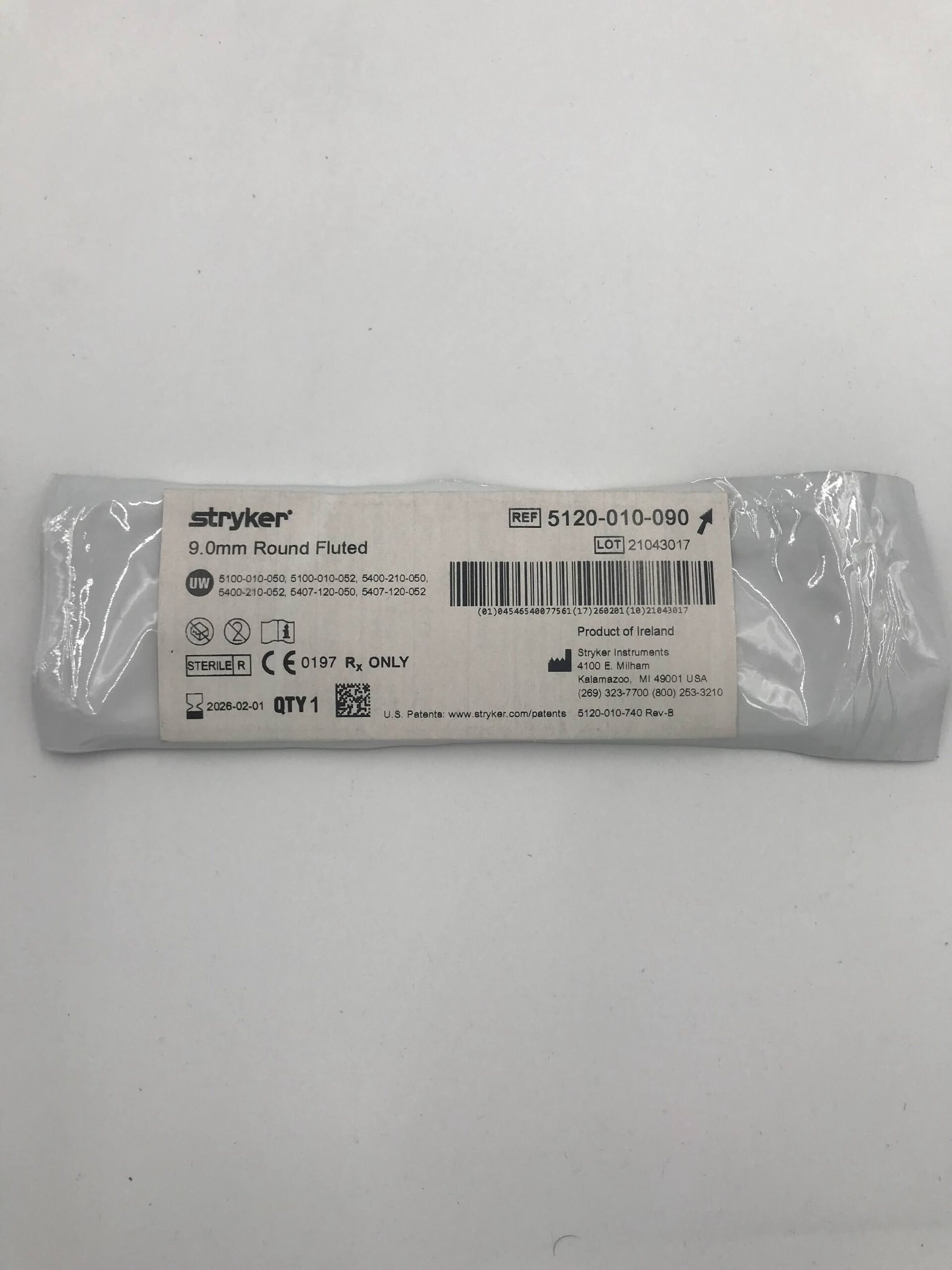 STRYKER INSTRUMENTS 5120-010-090 9.0MM ROUND FLUTED (X)
