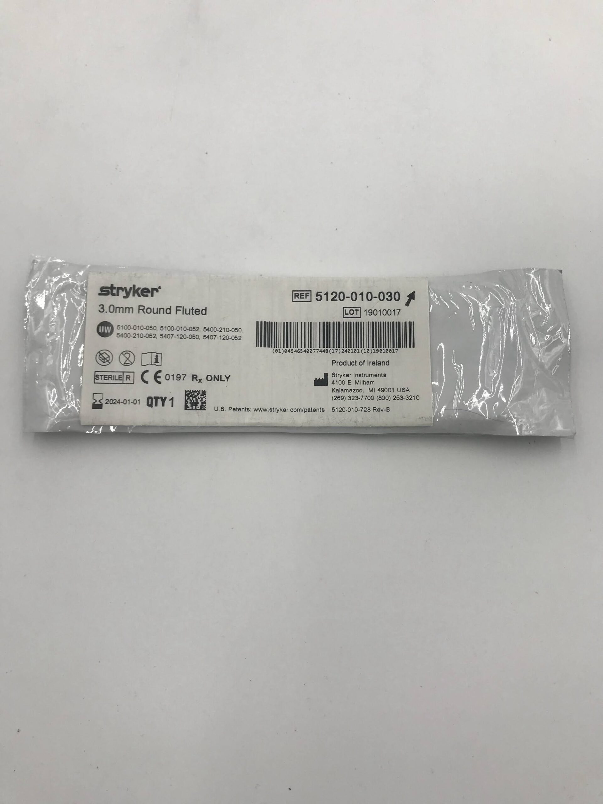 STRYKER INSTRUMENTS 5120-010-030 3.0MM ROUND FLUTED (X)
