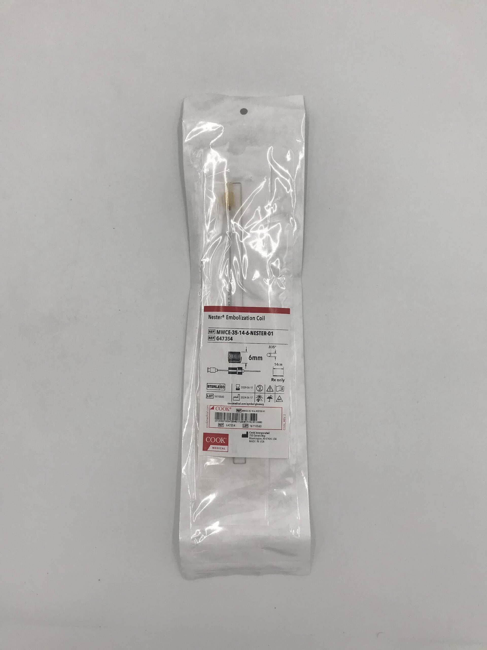 COOK G47354 NESTER EMBOLIZATION COIL 6MM /14CM. 0.035" DIAM. (ID)