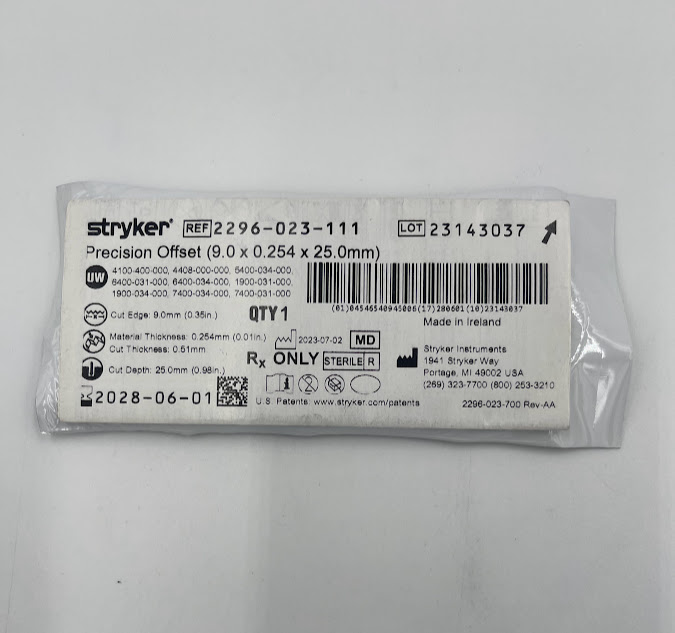 STRYKER INSTRUMENTS 2296-023-111 Precision Offset (9.0 x 0.254 x 25.0mm) (ID)