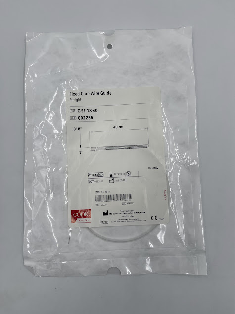 COOK G02255 Fixed Core Wire Guide - Straight, 0.018" 40cm (X)