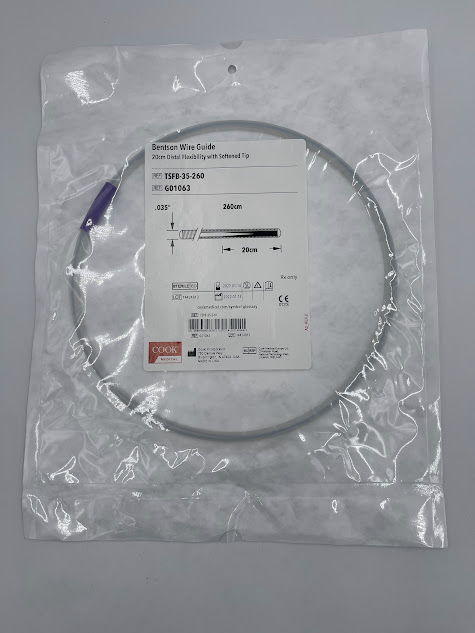 COOK G01063 Benston Wire Guide - 20cm Distal Flexibility w/ Softened Tip, 0.035" 20cm (ID)