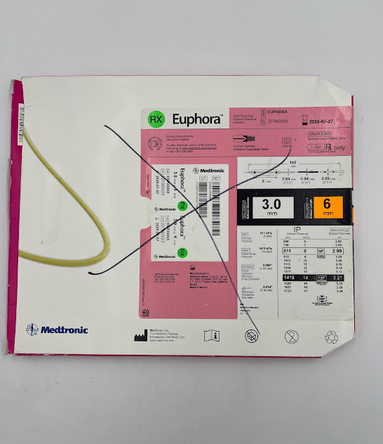 MEDTRONIC EUP3006X Euphora Rapid Exchange Balloon Dilatation Catheter 3.0mm x 6mm (X) - Image 2