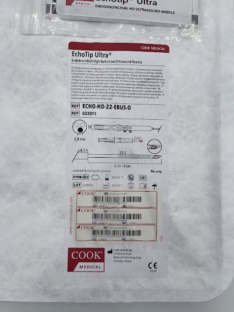 COOK G52011 EchoTip Ultra Endobronchial High Definition Ultrasound Needle 4.1Fr, 22G / 0cm - 5cm (ID) - Image 2
