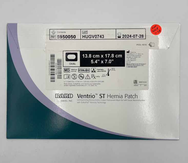 BARD 5950050 Ventrio ST Hernia Patch - Oval, 13.8cm x 17.8cm, 5.4" x 7.0" (X) - Image 2