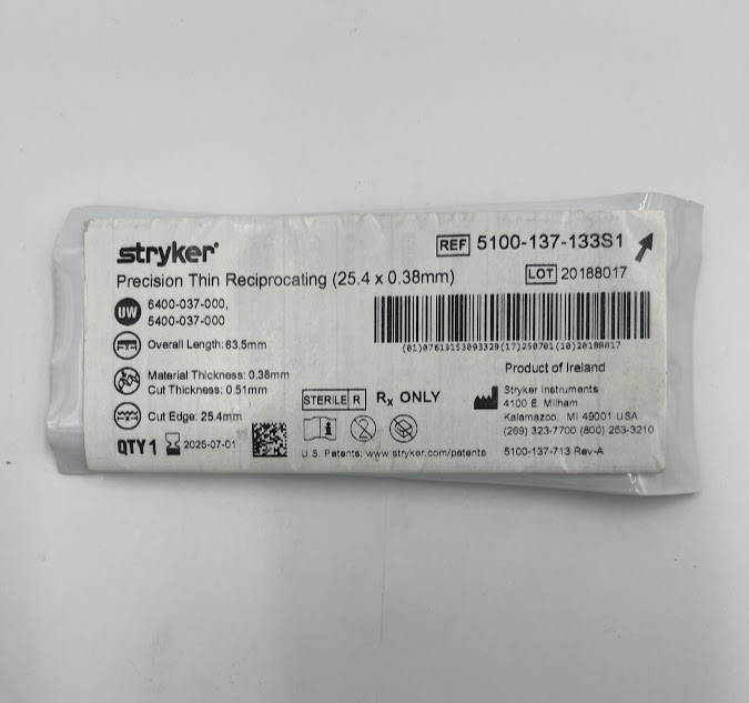 STRYKER INSTRUMENTS 5100-137-133S1 Precision Thin Reciprocating (25.4 x 0.38mm) (X)