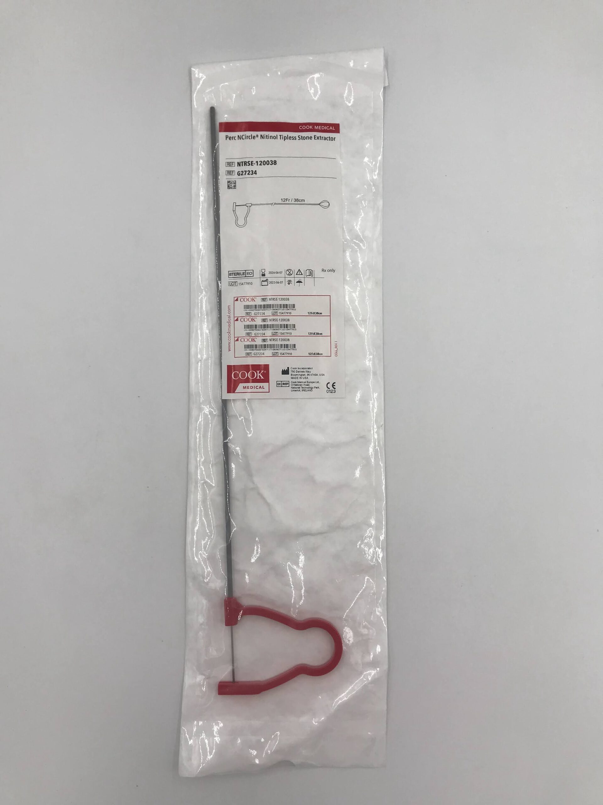 COOK G27234 PERC NCIRCLE NITINOL TIPLESS STONE EXTRACTOR 12FR/ 38CM
