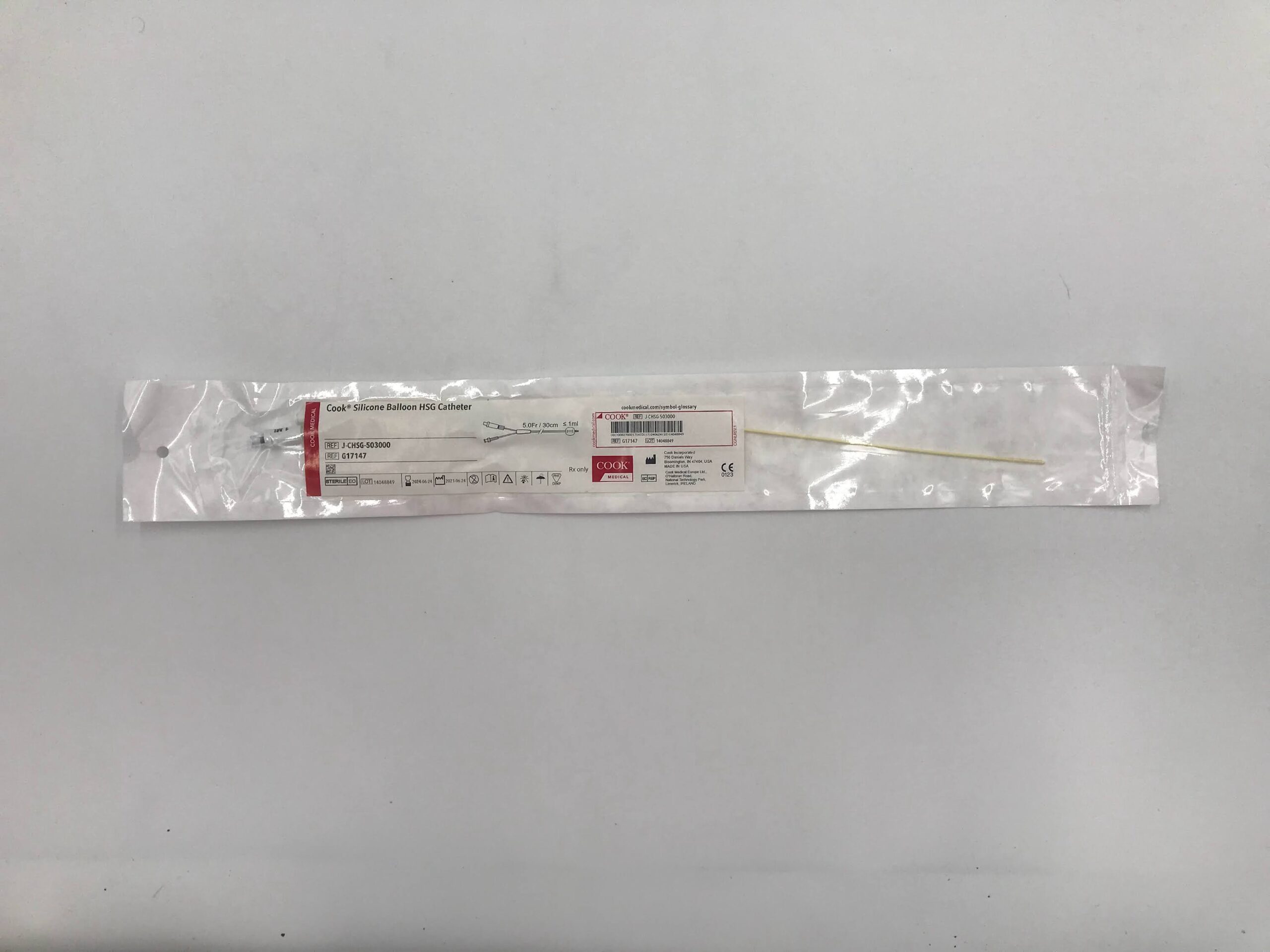 COOK G17147 SILICONE BALLOON HSG CATHETER 5.0Fr/ 30CM