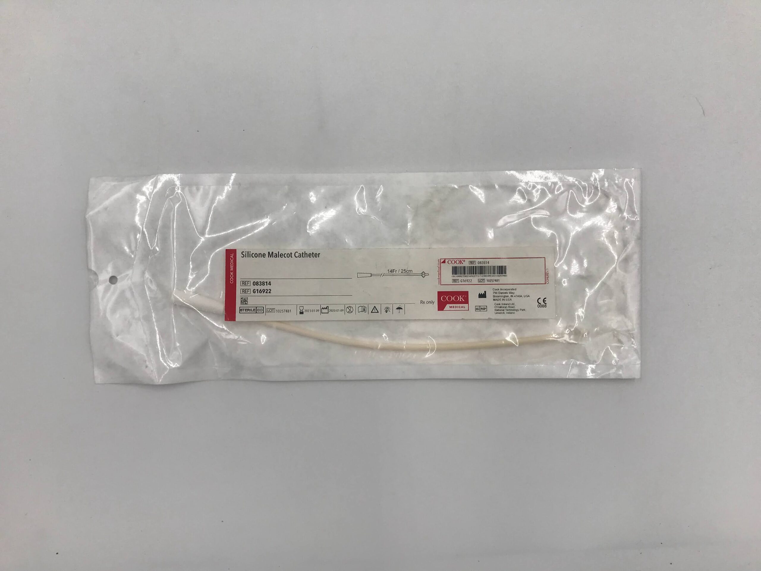 COOK G16922 SILICONE MALECOT CATHETER 14FR. / 25CM (X)