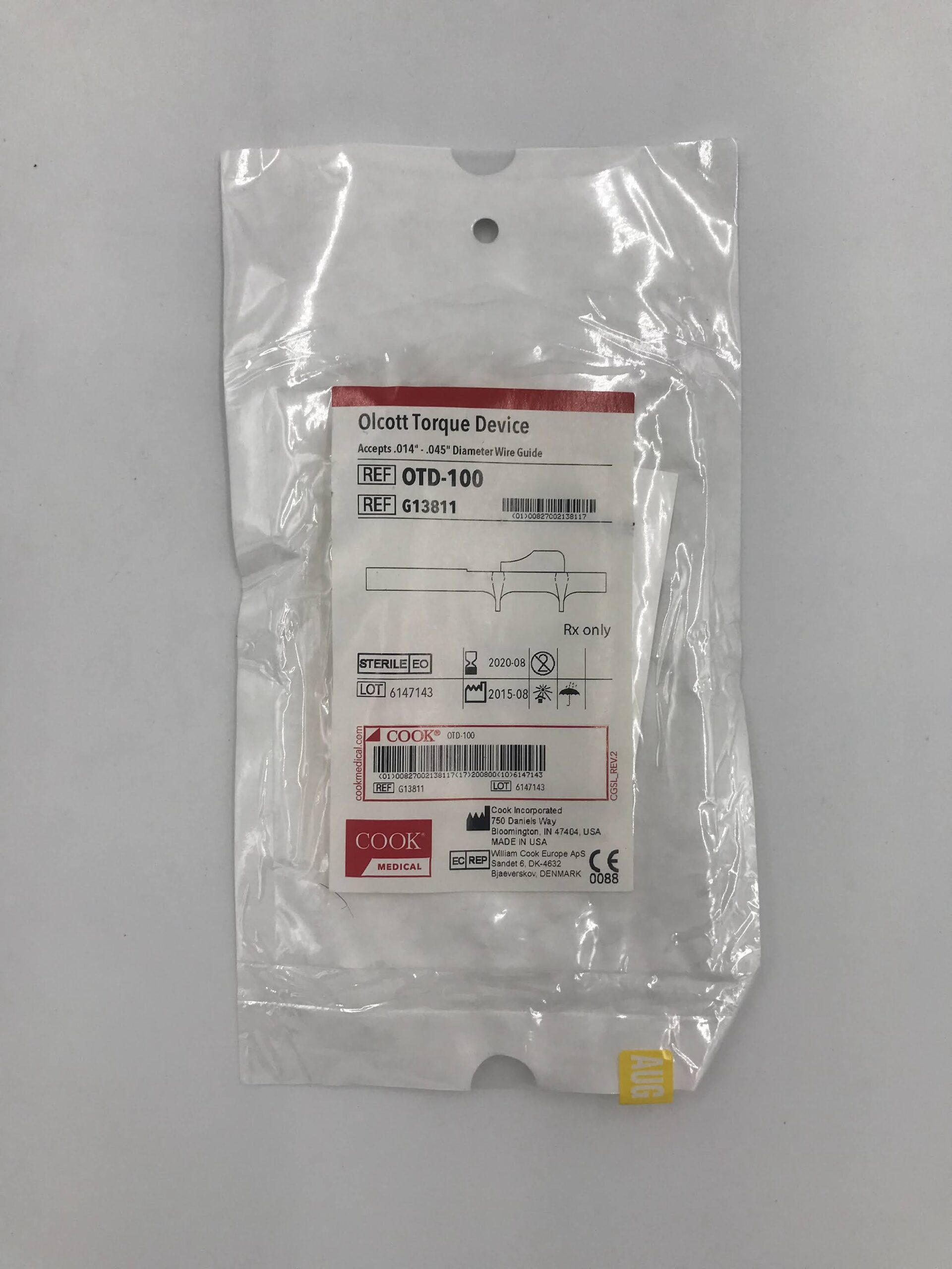 COOK G13811 OLCOTT TORQUE DEVICE ACCEPTS .014"- 0.045" DIAMETER WIRE GUIDE