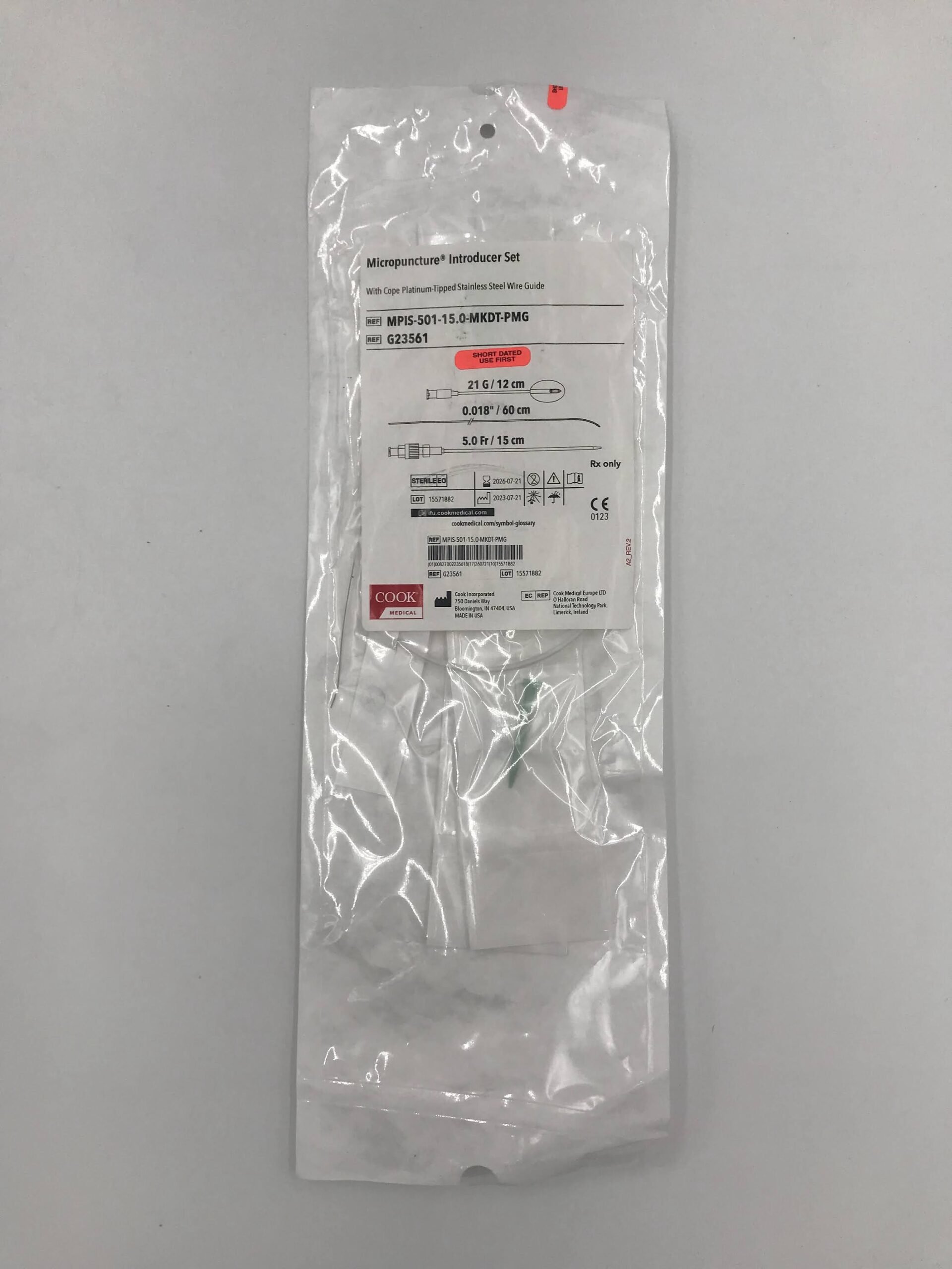 COOK G23561 MICROPUNCTURE INTRODUCER SET WITH STAINLESS STEEL WIRE GUIDE (X)