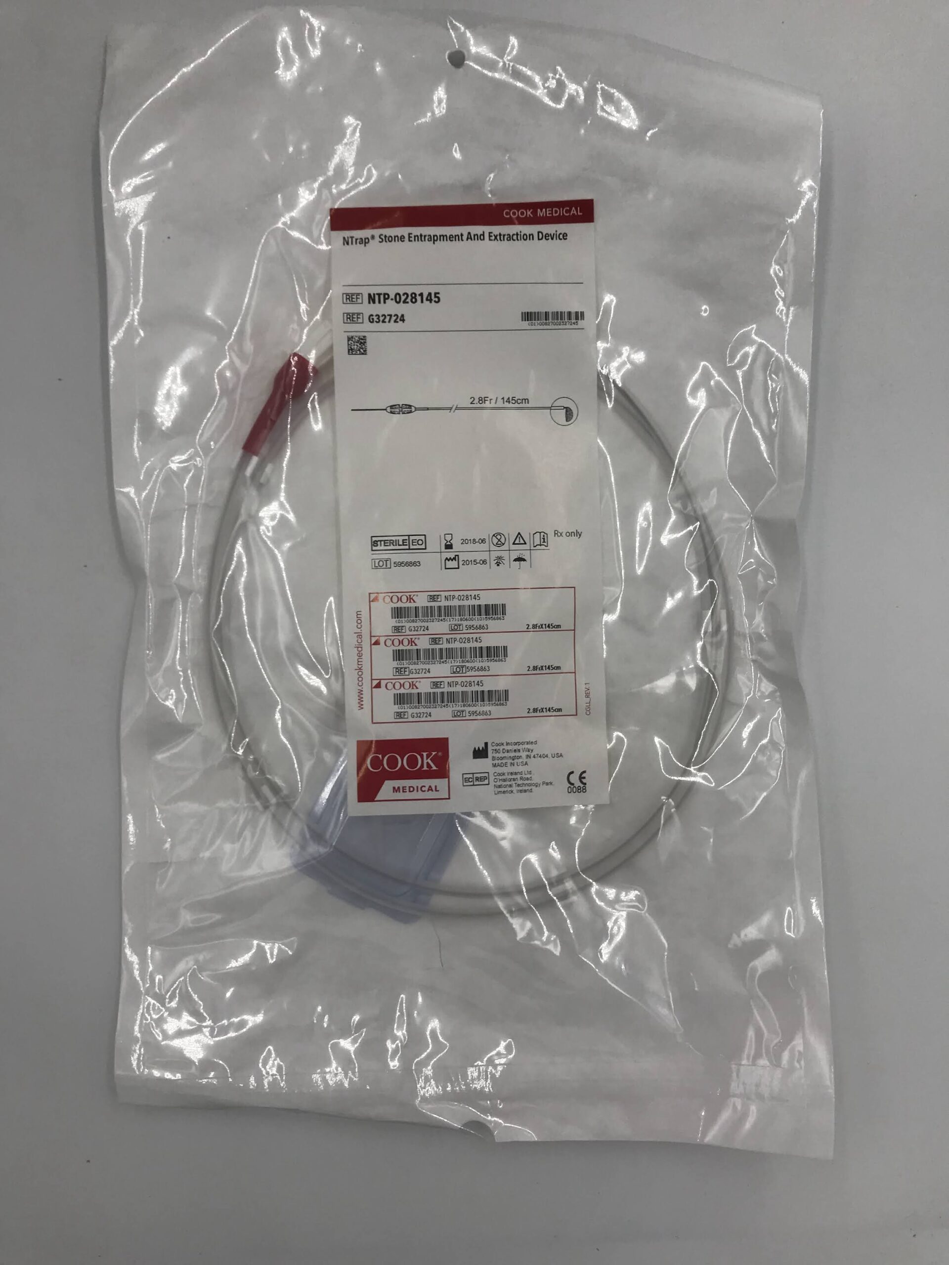 COOK G32724 NTRAP STONE ENTRAPMENT AND EXTRACTION DEVICE 2.8FR / 145CM (X)