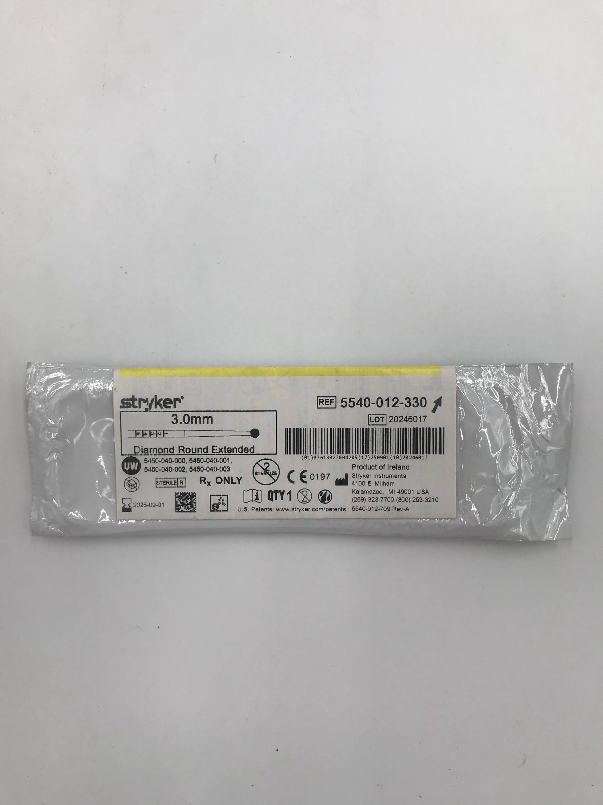STRYKER INSTRUMENTS 5540-012-330 DIAMOND ROUND EXTENDED 3.00MM (X)