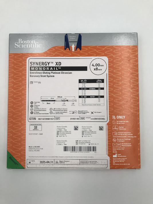 BOSTON SCIENTIFIC 394180840 Synergy XD Monorail - Everolimus-Eluting Platinum Chromium Coronary Stent System 4.00 x 8mm (X)