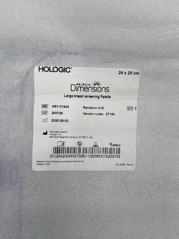 HOLOGIC ASY-01945 Large Breast Screening Paddle, 24 x 29cm