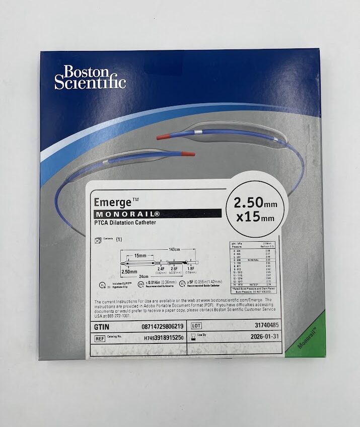 BOSTON SCIENTIFIC 391891525 Emerge MONORAIL PTCA Dilatation Catheter, 2.50mm x 15mm (X)