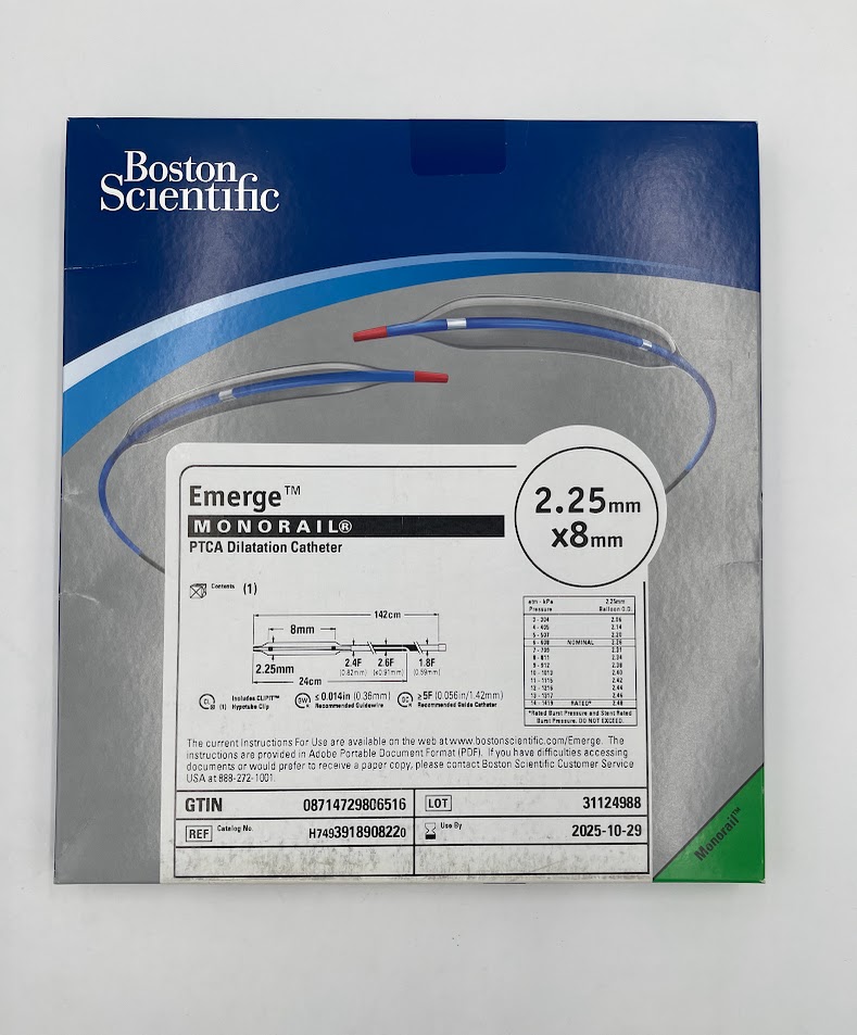 BOSTON SCIENTIFIC 391890822 Emerge MONORAIL PTCA Dilatation Catheter, 2.25mm x 8mm (X)