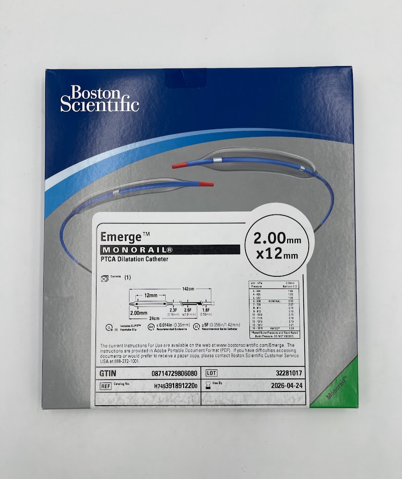 BOSTON SCIENTIFIC 391891220 Emerge MONORAIL PTCA Dilatation Catheter, 2.00mm x 12mm (X)