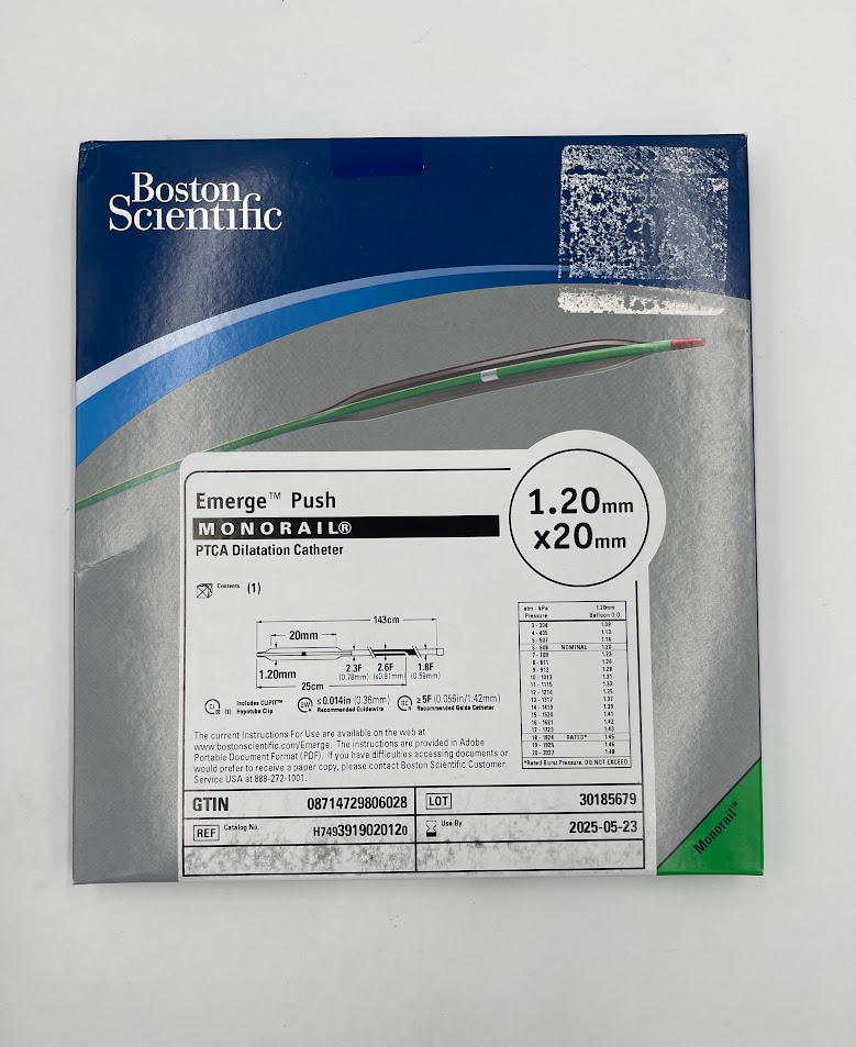 BOSTON SCIENTIFIC 391902012 Emerge Push MONORAIL PTCA Dilatation Catheter, 1.20mm x 20mm (X)