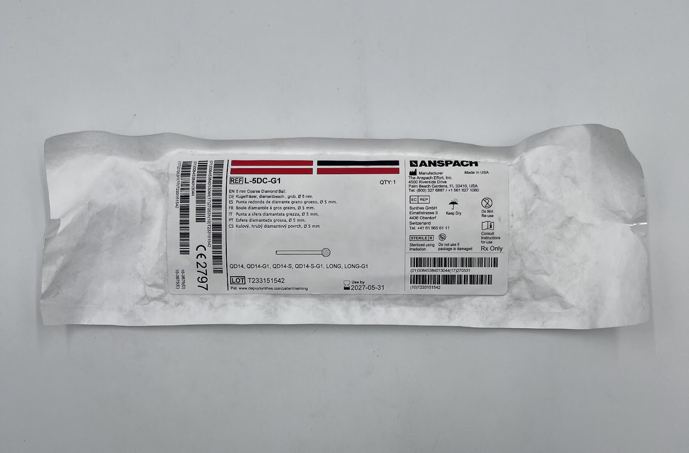 ANSPACH L-5DC-G1 5mm Coarse Diamond Ball