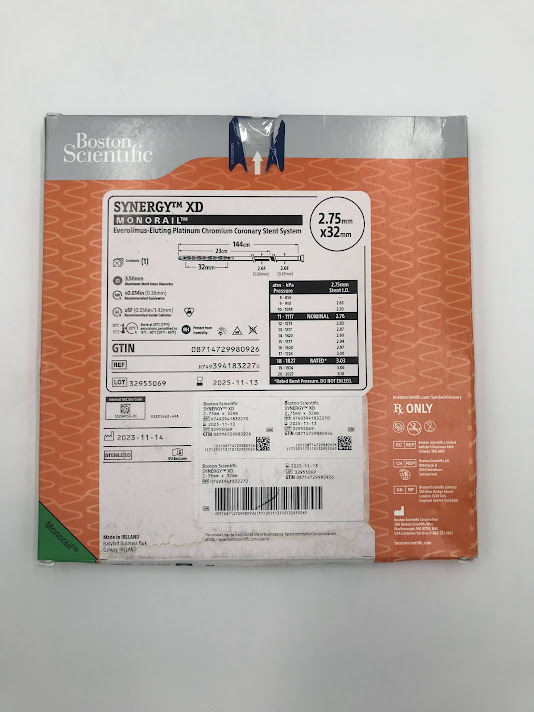 BOSTON SCIENTIFIC 394183227 Synergy XD Monorail Everolimus-Eluting Platinum Chromium Coronary Stent System 2.25mm x 32mm (X)