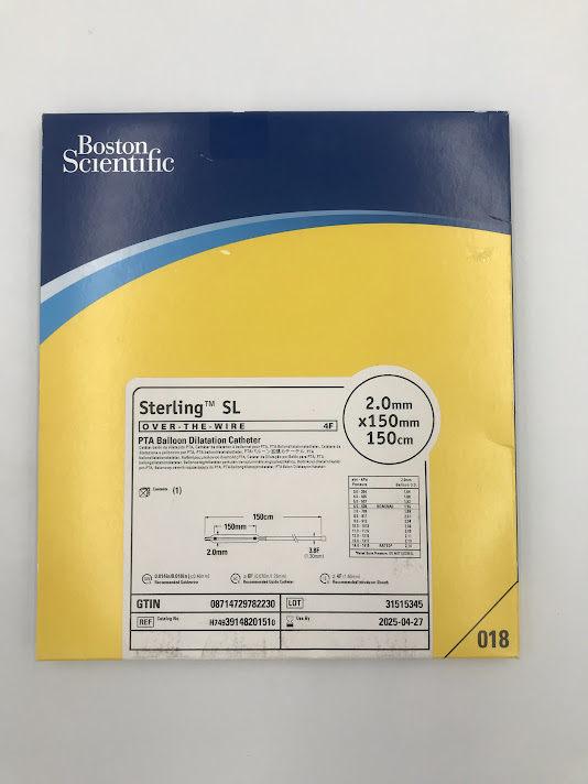 BOSTON SCIENTIFIC 3914820151 Sterling SL Over-the-Wire PTA Balloon Dilatation Catheter 4F 2.0mm x 100mm x 150cm (X)