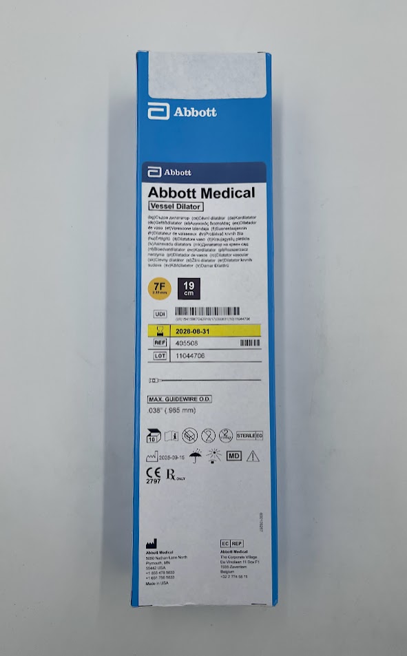 ABBOTT 405508 Vessel Dilator, 7F 19cm (10/BOX) (ID)