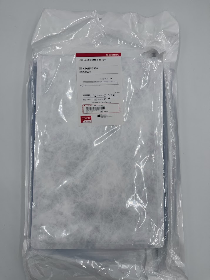 COOK G04220 Thal-Quick Chest Tube Tray, 24.0Fr / 41cm (ID)