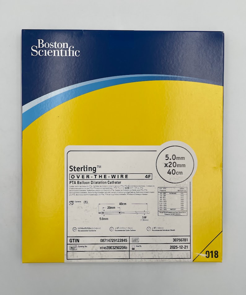 BOSTON SCIENTIFC 3903250204 Sterling OTW PTA Balloon Dilatation Catheter 4F 5.0mm x 20mm x 40cm (X)
