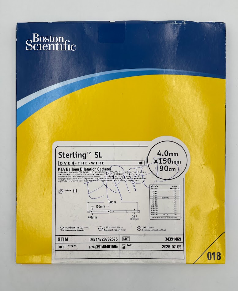 BOSTON SCIENTIFIC 3914840159 Sterling SL Over-the-Wire PTA Balloon Dilatation Catheter 4F 4.0mm x 150mm x 90cm (X)