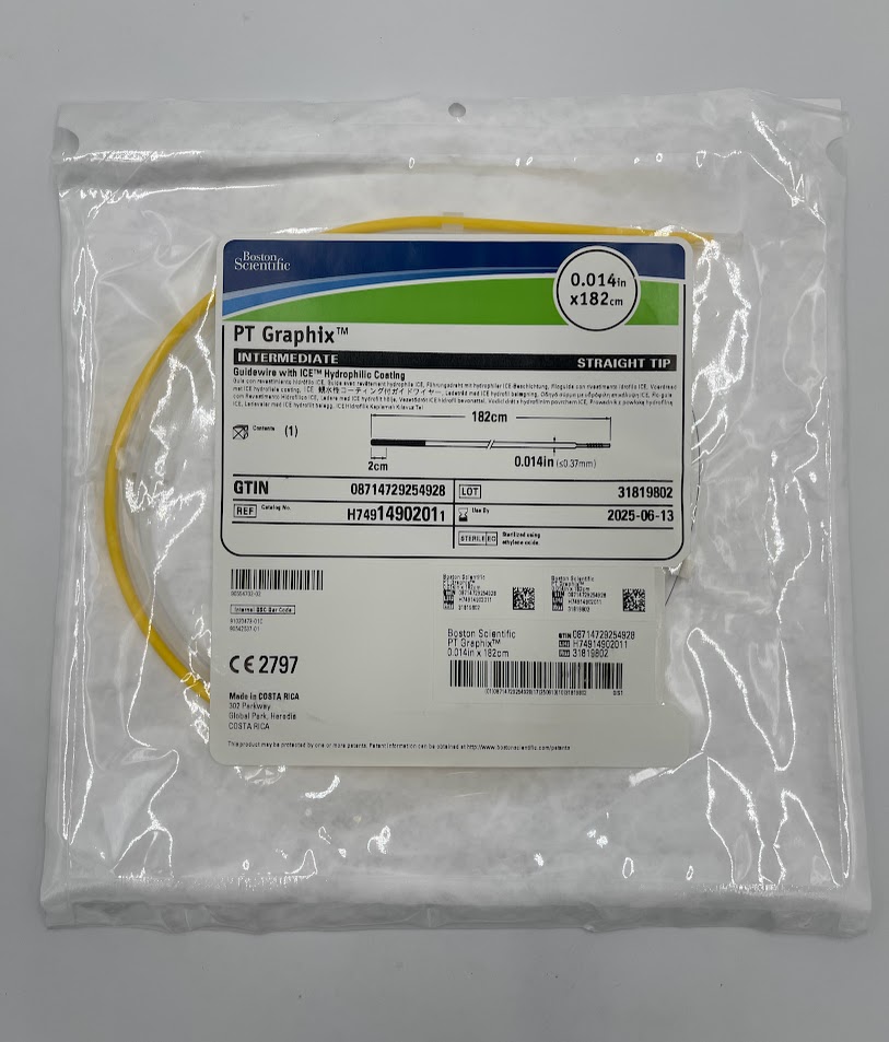BOSTON SCIENTIFIC 1490201 PT Graphix Intermediate Guidewire w/ ICE Hydrophilic Coating - Straight Tip, 0.014" x 182cm (X)