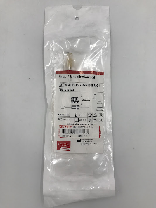 COOK G47372 Nester Embolization Coil 4mm /7cm. 0.035" Diam. (X)