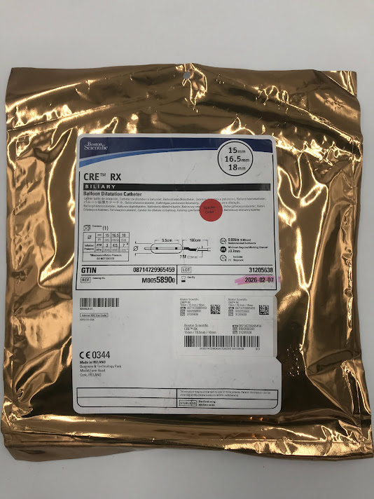 BOSTON SCIENTIFIC 5890 CRE RX Biliary Balloon Dilatation Catheter 8mm, 9mm, 10mm 7.5F, 180cm (X)
