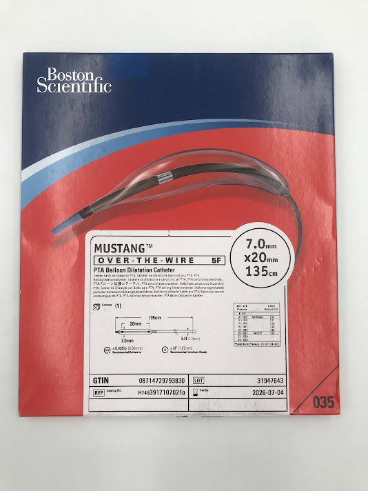 BOSTON SCIENTIFIC 3917107021 Mustang Over-The-Wire 5f PTA Balloon Dilatation Catheter 7.0mm x 20mm x 135cm (X)