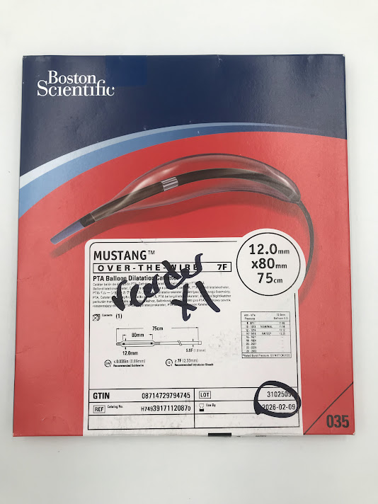 BOSTON SCIENTIFIC 3917112087 Mustang Over-The-Wire 7f 12.0mm x 80mm x 75cm (X)